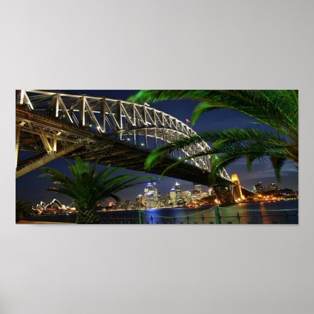 Sydney Harbour Bridge at Night Poster (Front)