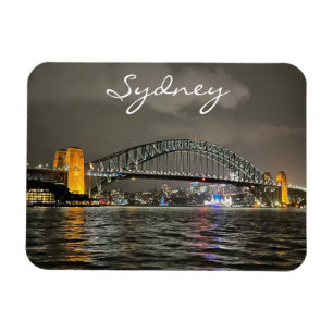 Sydney Harbour Bridge by Night, Australia, Photo Magnet
