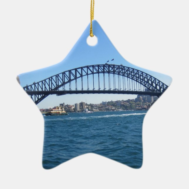 Sydney Harbour Bridge Ceramic Tree Decoration (Front)