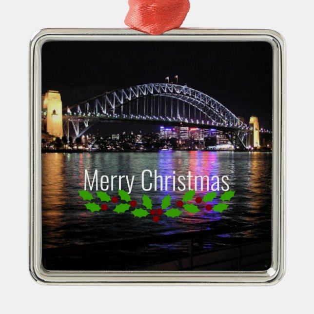 Sydney Harbour Bridge - Merry Christmas! Metal Ornament (Front)