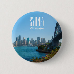 Sydney Harbour Bridge & Opera House Skyline 6 Cm Round Badge