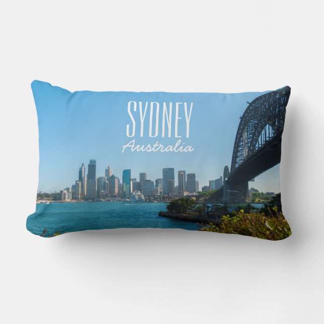 Sydney Harbour Bridge & Opera House Skyline Lumbar Cushion (Front)