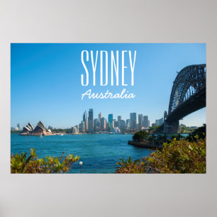 Sydney Harbour Bridge & Opera House Skyline Poster