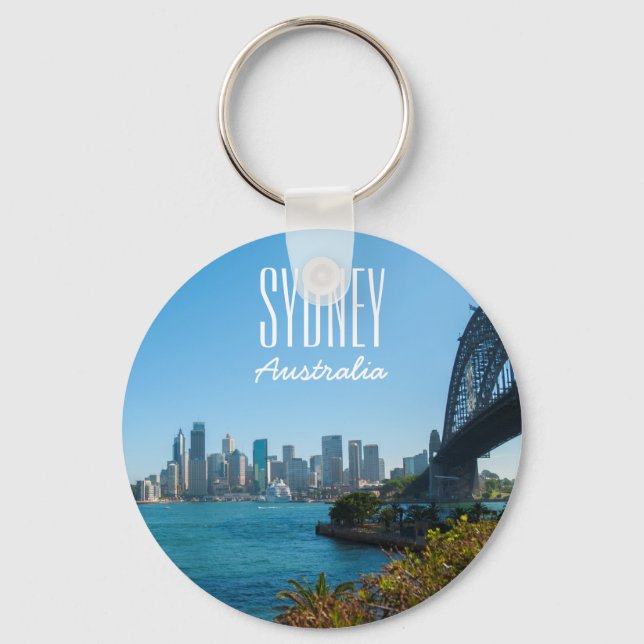 Sydney Harbour Bridge & Skyline Australia Key Ring (Front)
