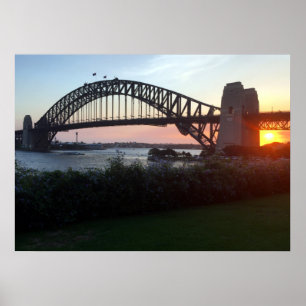 sydney harbour bridge sunset poster
