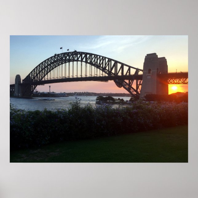 sydney harbour bridge sunset poster (Front)