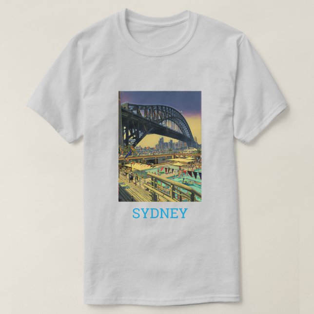 Sydney Harbour Bridge travel art T-Shirt (Design Front)