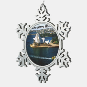 Sydney Harbour Oprea House Snowflake Pewter Christmas Ornament