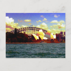 sydney harbour stylised postcard