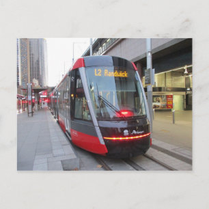 Sydney Light Rail Tram at Circular Quay Postcard
