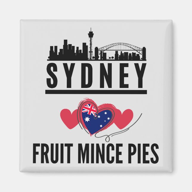 Sydney Loves Fruit Mince Pies Cityscape Magnet (Front)