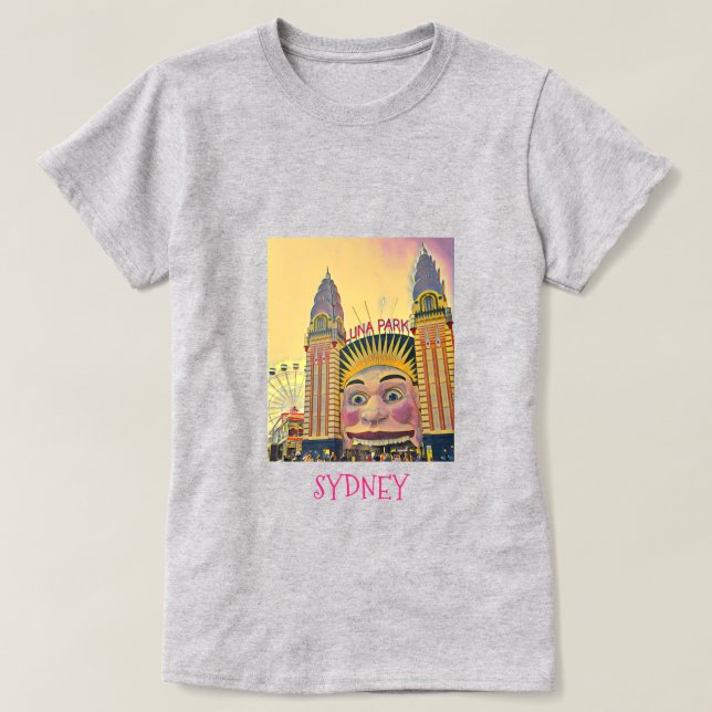 Sydney Luna Park fun fair travel art T-Shirt (Design Front)
