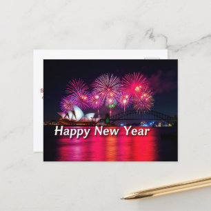 Sydney New Year Fireworks  Postcard