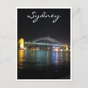 sydney night reflections postcard