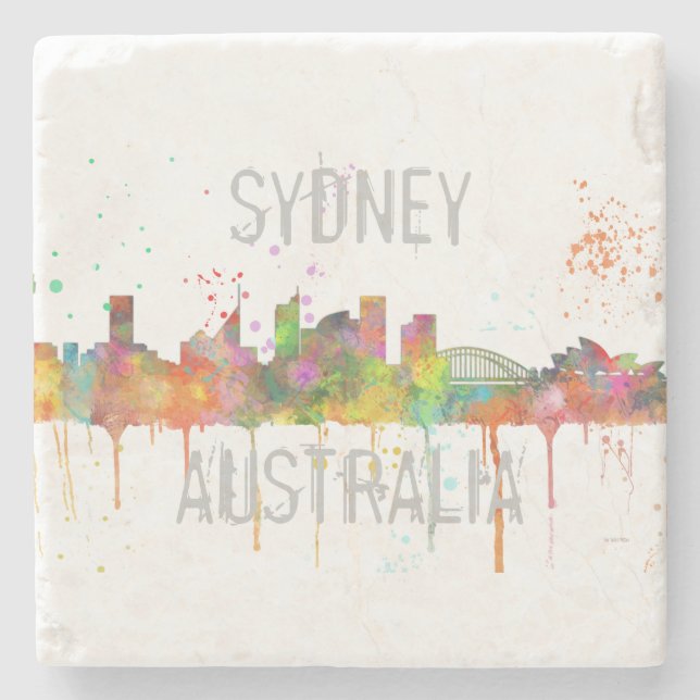 SYDNEY, NSW AUSTRALIA SKYLINE STONE COASTER (Front)