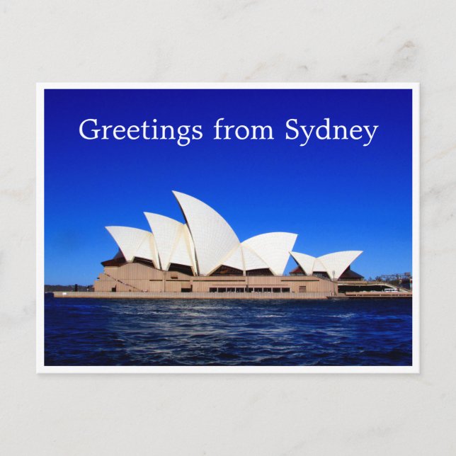 sydney opera blue postcard (Front)