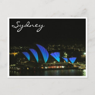 sydney opera blue vivid postcard