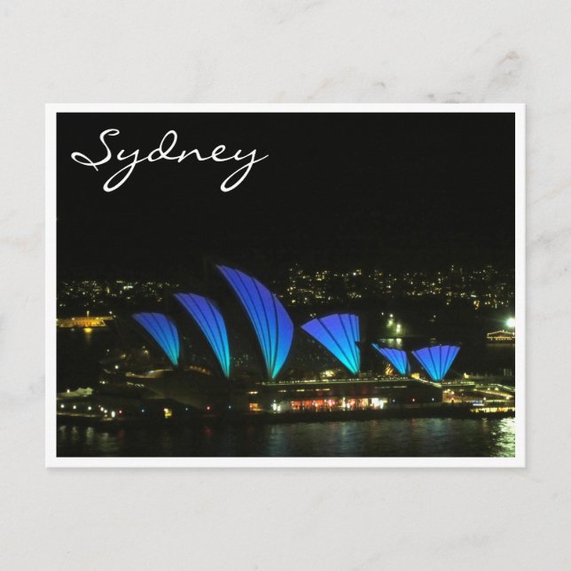 sydney opera blue vivid postcard (Front)