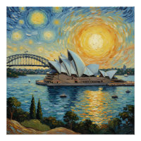 Sydney Opera House and Harbor Bridge painting