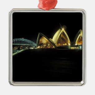Sydney Opera House at night, New South Wales, 2 Metal Ornament