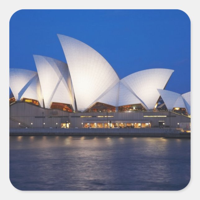 Sydney Opera House at Night, Sydney, New South Square Sticker (Front)