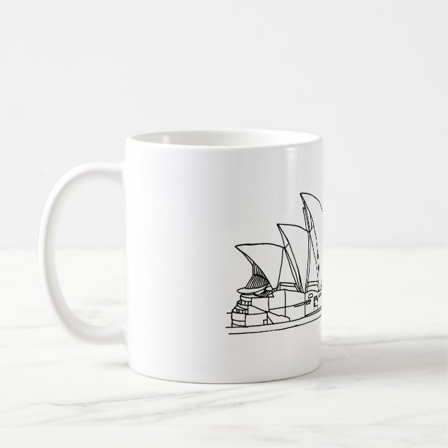 Sydney Opera House Australia drawing sketch Coffee Mug (Left)