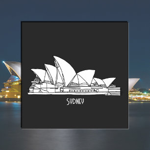 Sydney Opera House Australia drawing souvenir 15 Cm Square Badge
