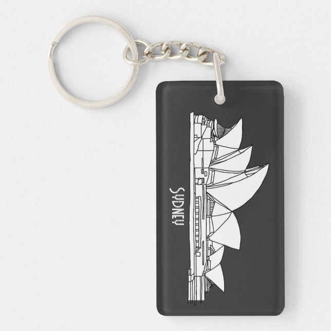 Sydney Opera House Australia drawing souvenir  Key Ring (Front)