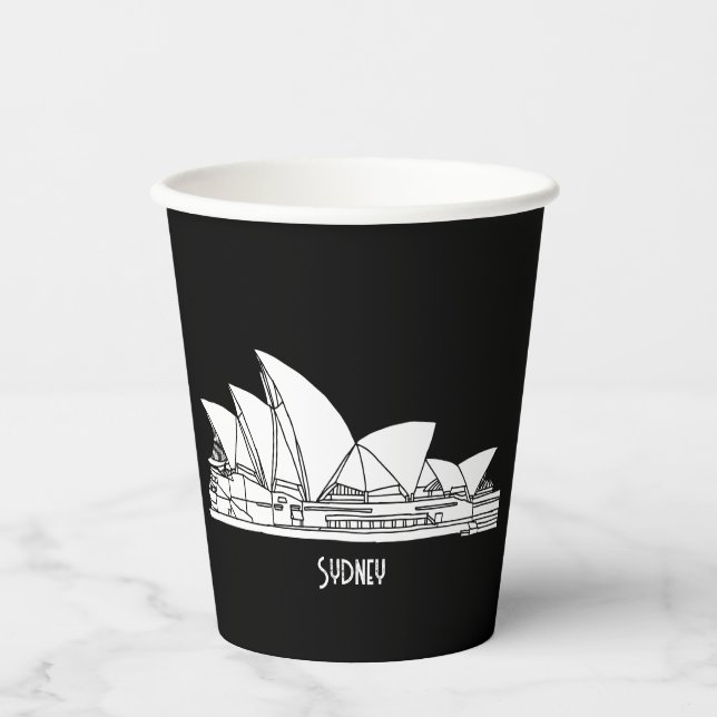 Sydney Opera House Australia drawing souvenir Paper Cups (Front)