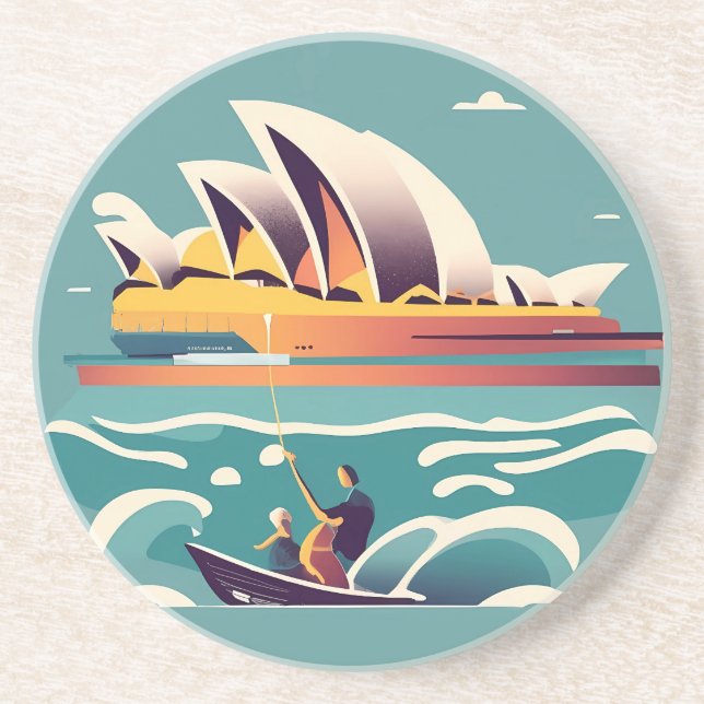 Sydney Opera House Australia painting souvenir Coaster (Front)