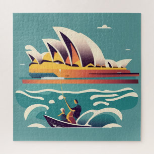 Sydney Opera House Australia painting souvenir Jigsaw Puzzle