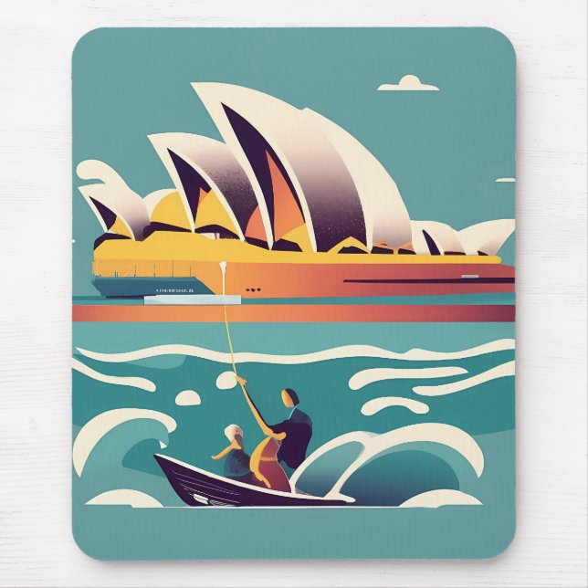 Sydney Opera House Australia painting souvenir Mouse Pad (Front)