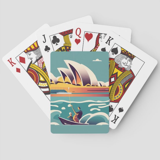 Sydney Opera House Australia painting souvenir Playing Cards (Back)