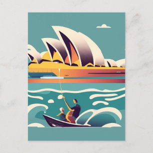 Sydney Opera House Australia painting souvenir Postcard
