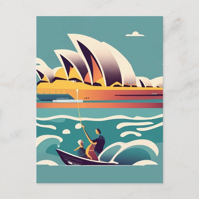 Sydney Opera House Australia painting souvenir Postcard (Front)