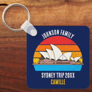 Sydney Opera House Australia Trip Custom Blue Key Ring