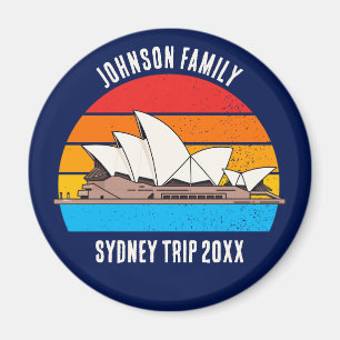Sydney Opera House Australia Trip Custom Blue Magnet
