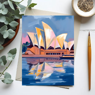 Sydney Opera House Australia Watercolor Postcard