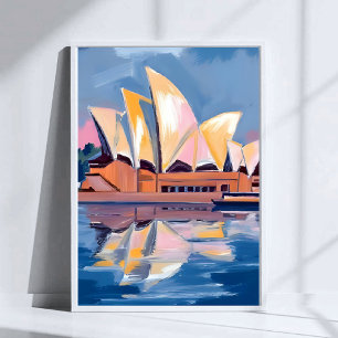 Sydney Opera House Australia Watercolor Poster