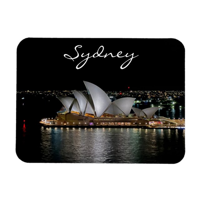 Sydney Opera House by Night, Australia, Photo Magnet (Horizontal)