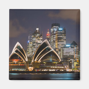 Sydney Opera house & city at night, Australia Magnet