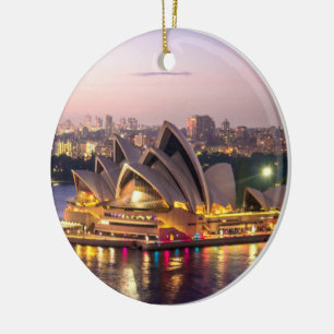 Sydney Opera House in the Evening Ceramic Ornament