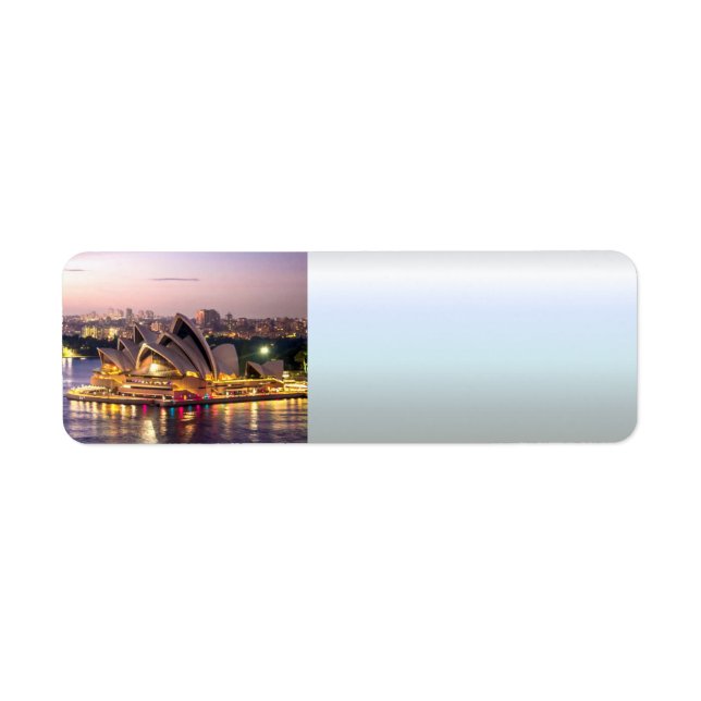 Sydney Opera House in the Evening Return Address Label (Front)