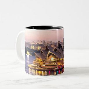 Sydney Opera House in the Evening Two-Tone Coffee Mug