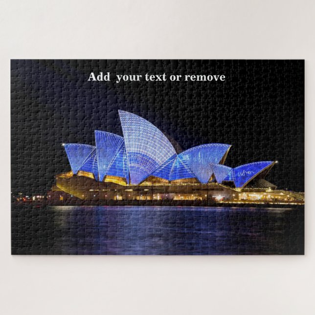 Sydney Opera House lit up at night, Australia, Jigsaw Puzzle (Horizontal)
