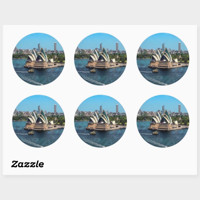 Sydney - OPERA HOUSE - panorama Classic Round Sticker (Sheet)