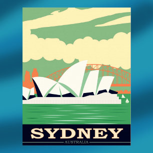 Sydney Opera House Vintage Poster