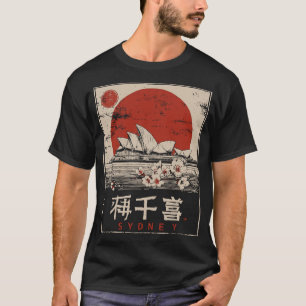 Sydney Opera House Vintage Sunset Harbour Art T-Shirt