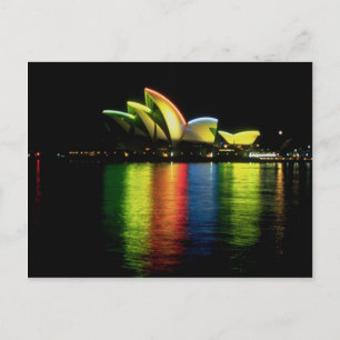 Sydney Opera House with Olympic lights, New South Postcard