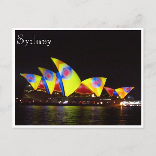 sydney opera house yellow postcard (Front)
